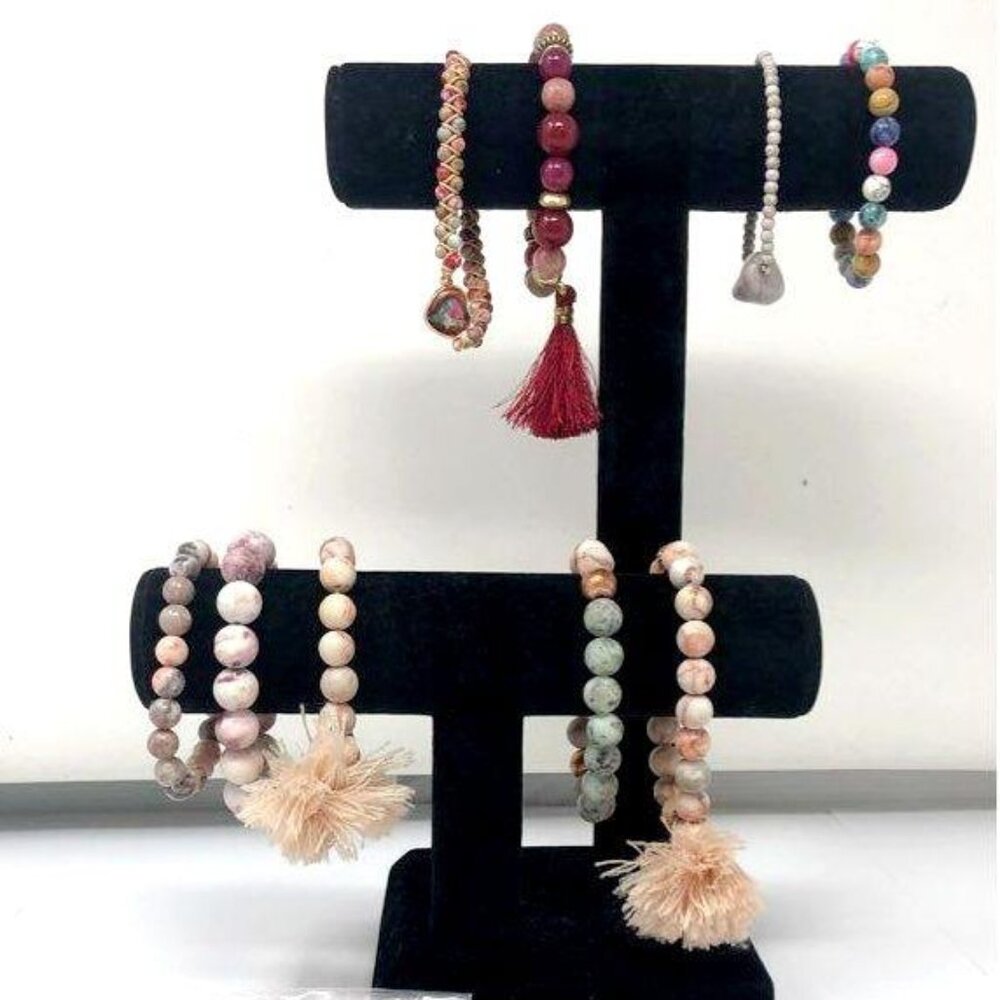 Assorted Colorful Pastel Tone Semi Precious Gemstone Bracelets